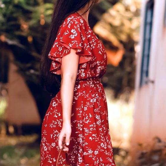 Vestido Floral Rojo